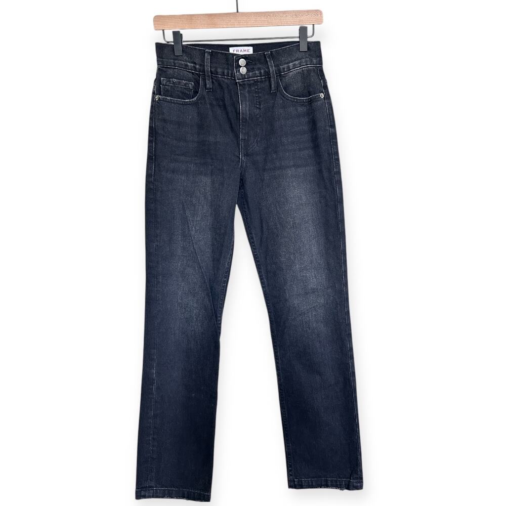 FRAME High Rise Jeans Black Wash Heritage Le Sylvie Slender Straight Women's 25